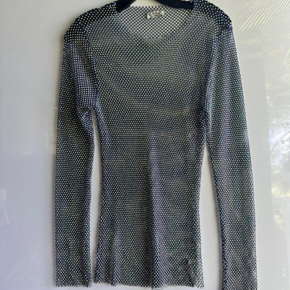 NWOT Free People x Intimately WOMEN'S TOP S XS Filter Finish Sheer stone Mesh - Picture 3 of 6